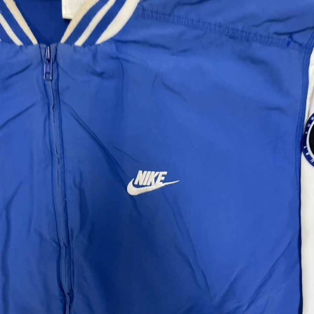 Vintage NIKE SUPREME court windbreaker Jacket Mens Large Blue 1990s Silver tag - Picture 4 of 12